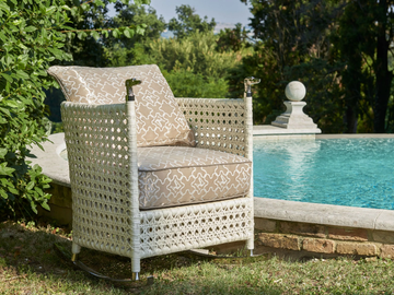 SHAULA - Rocking garden armchair with removable cover with armrests by Samuele Mazza Outdoor - view 2